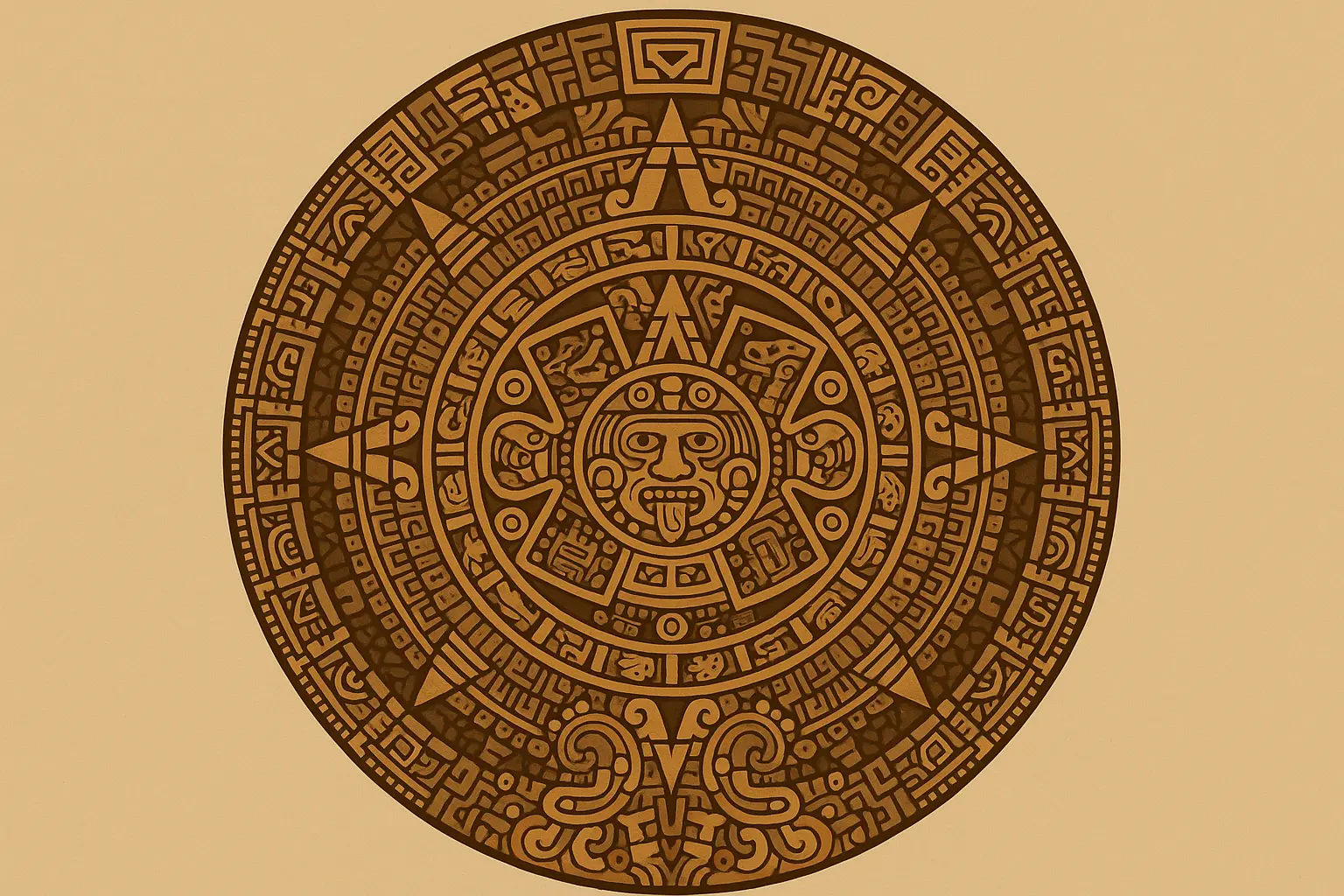 Aztec solar calendar stone patterns