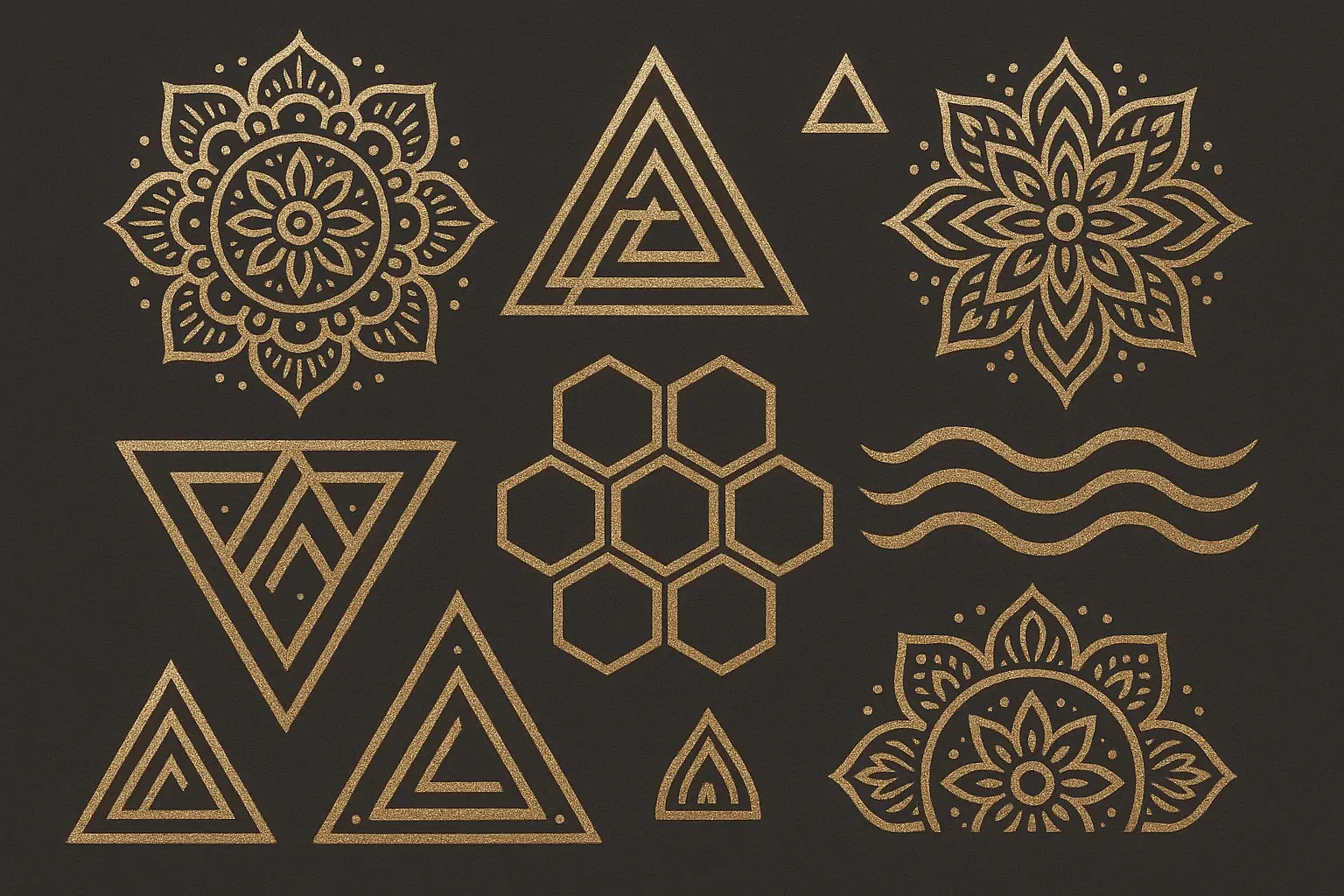 Geometric glitter tattoo patterns