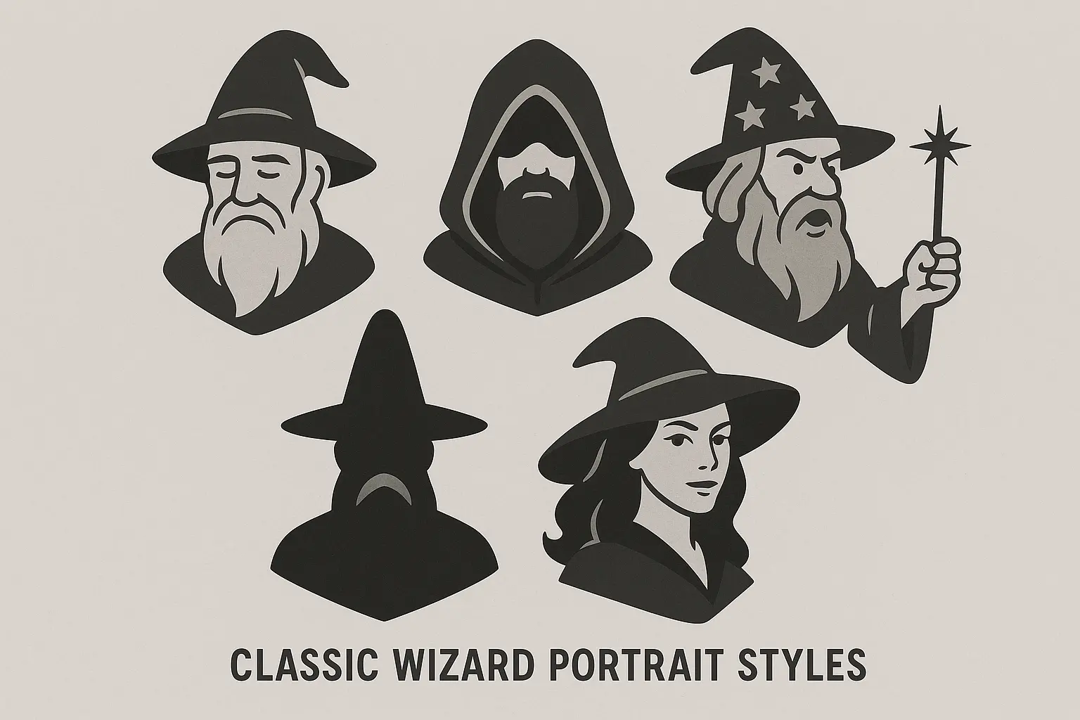 Classic wizard portrait tattoo designs