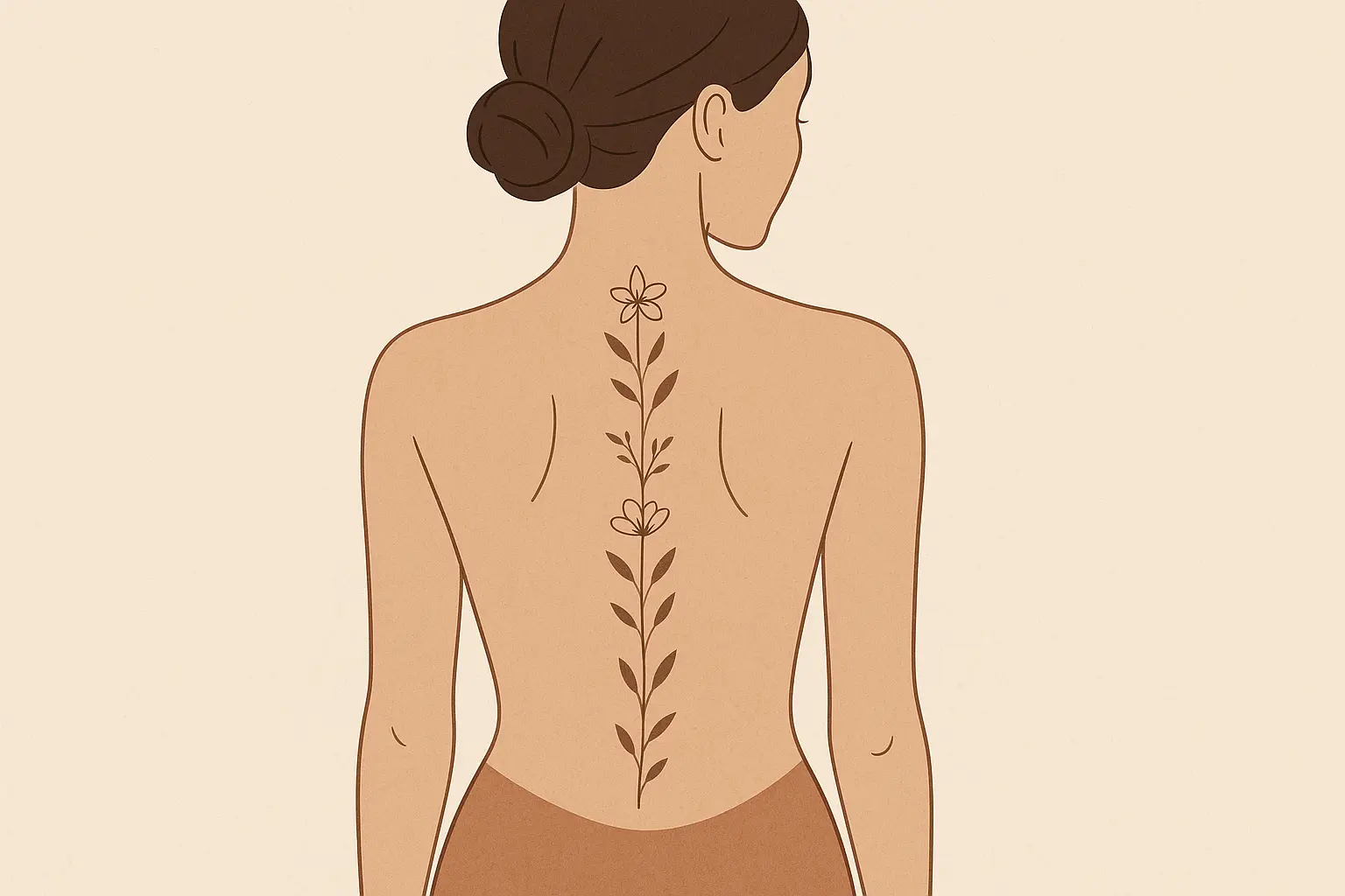 Elegant spine tattoo design for women
