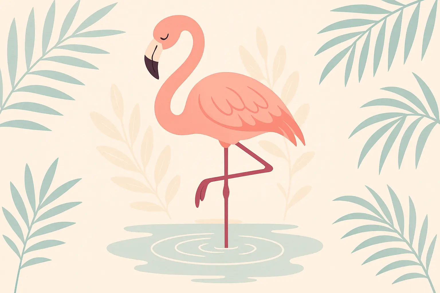 Elegant flamingo tattoo design showcasing graceful curves