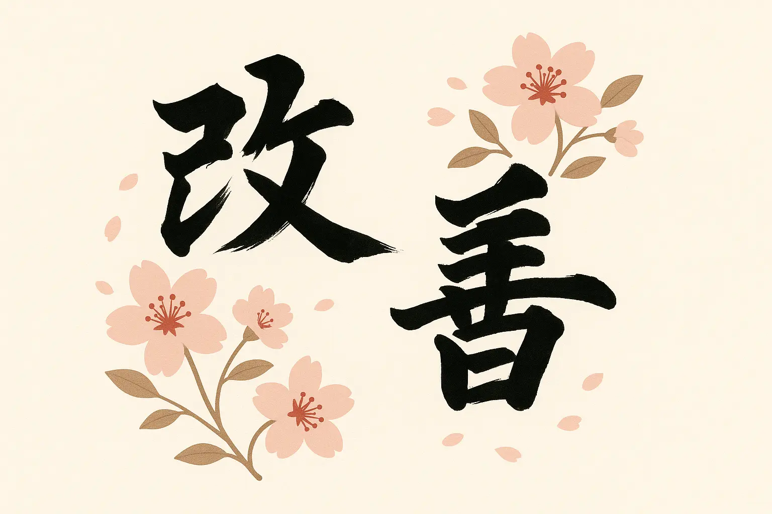 Traditional kaizen tattoo designs showcasing Japanese calligraphy