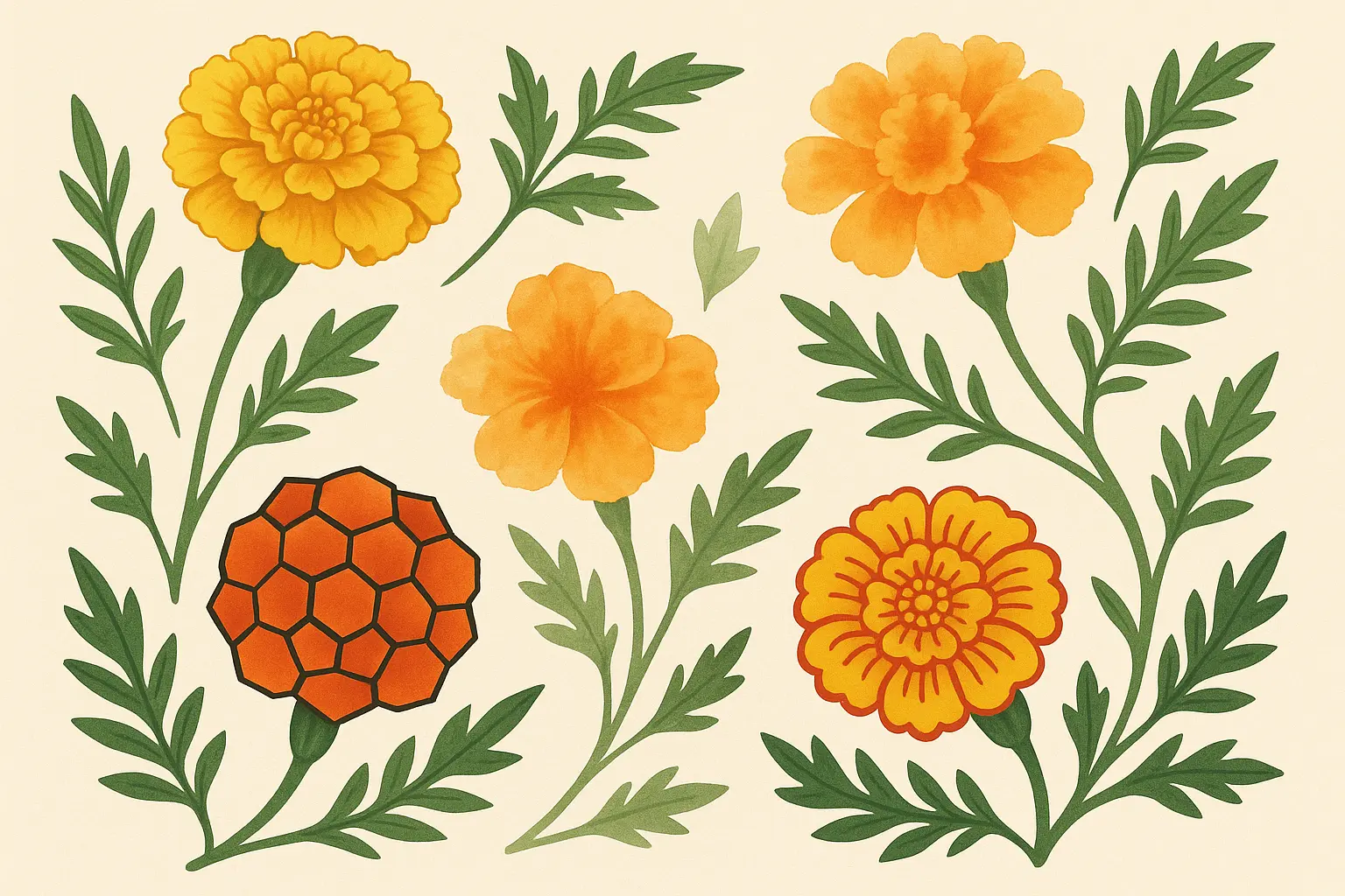 Marigold tattoo designs showcase