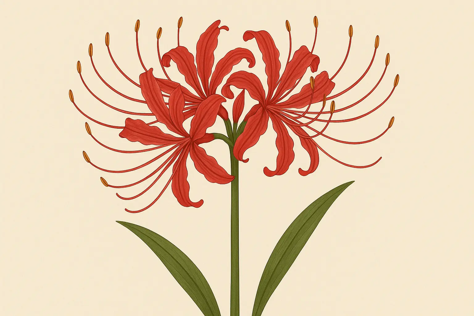 Realistic and neo-traditional red spider lily tattoo styles