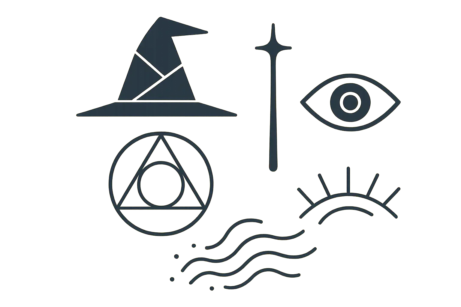 Minimalist geometric wizard tattoo designs