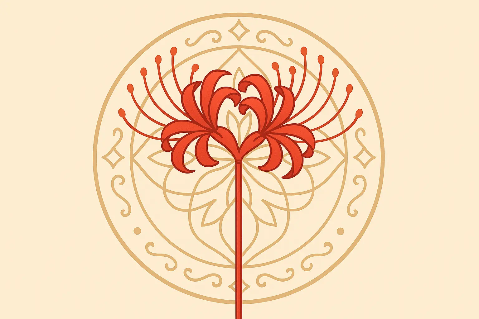 Geometric and modern spider lily tattoo interpretations