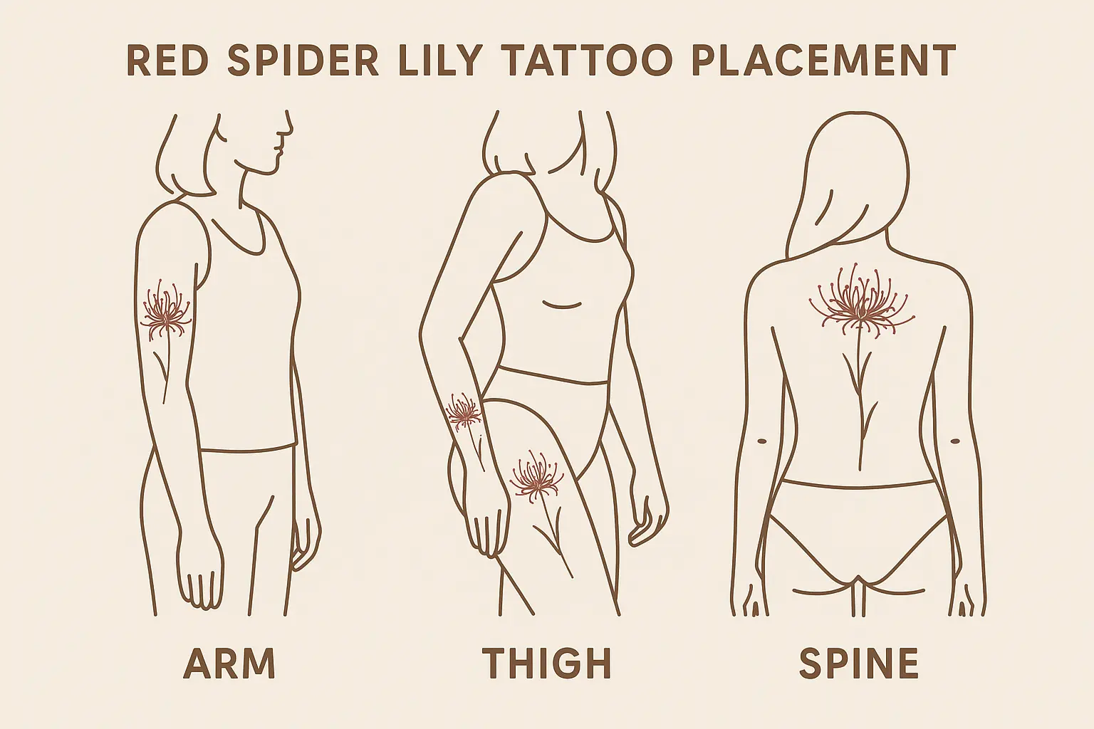 Anime and pop culture inspired spider lily tattoos