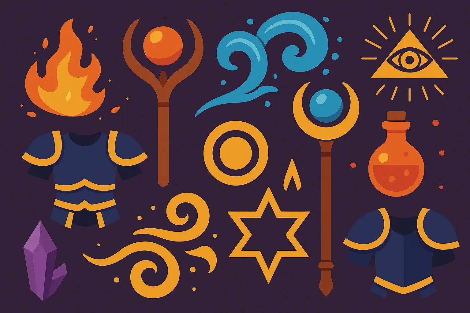 Gaming wizard character tattoo design