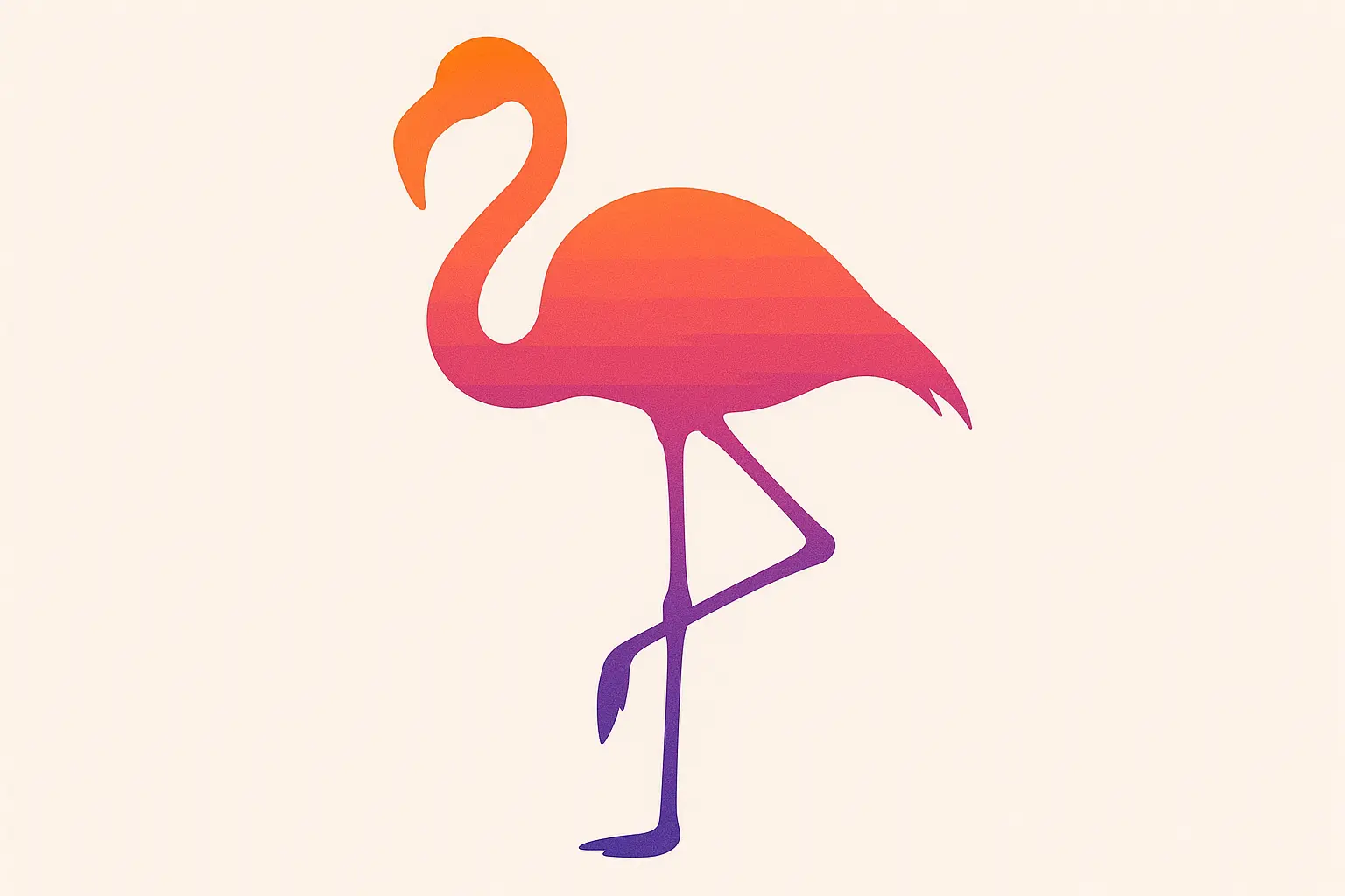 Multi-color sunset flamingo tattoo with gradient hues