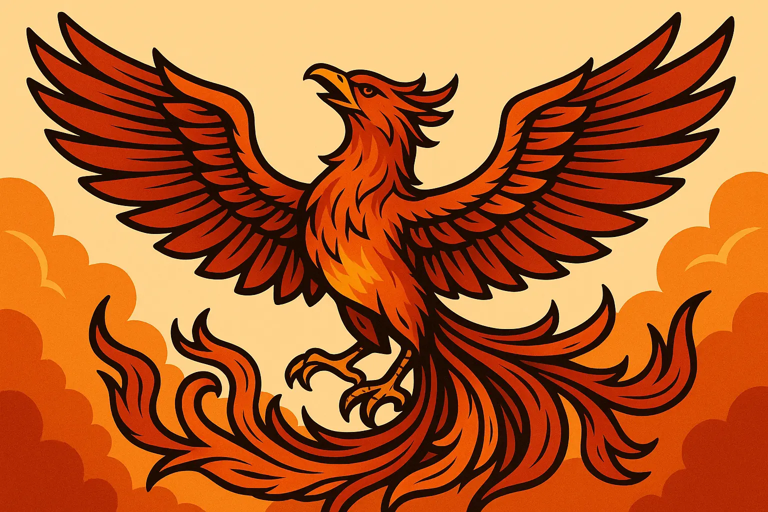 Phoenix and kaizen rebirth tattoo design showing transformation