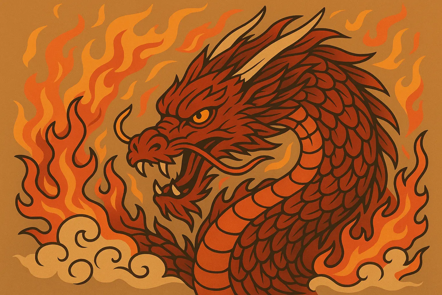 Red dragon tattoo design showcase