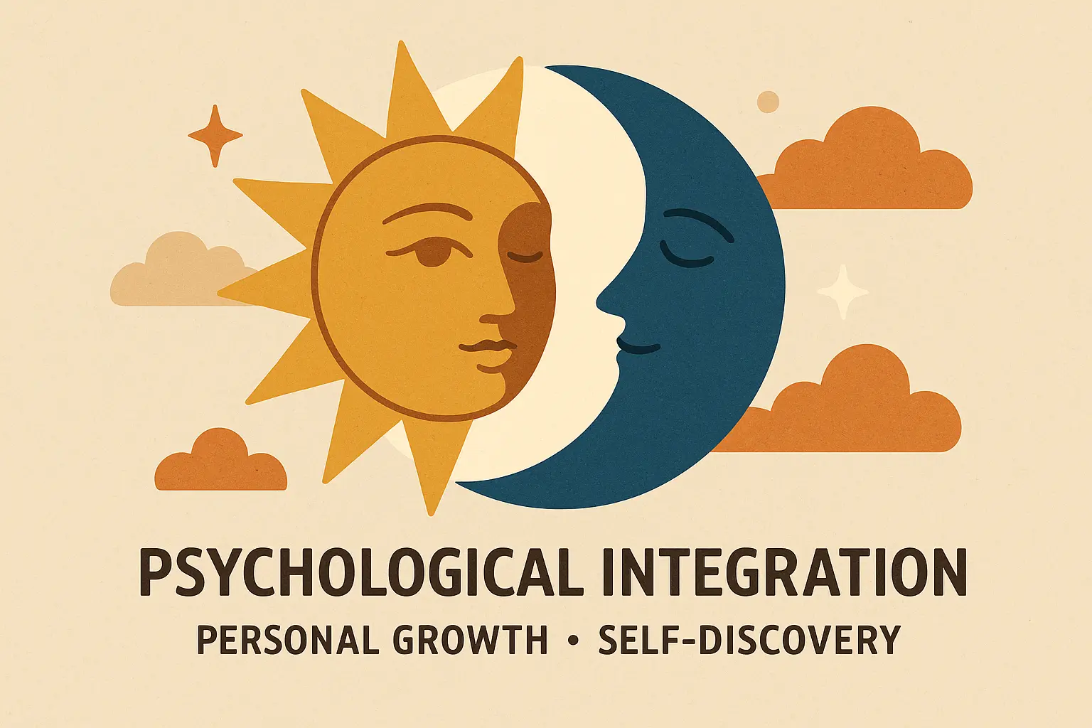 Psychological sun and moon tattoo design representing inner balance