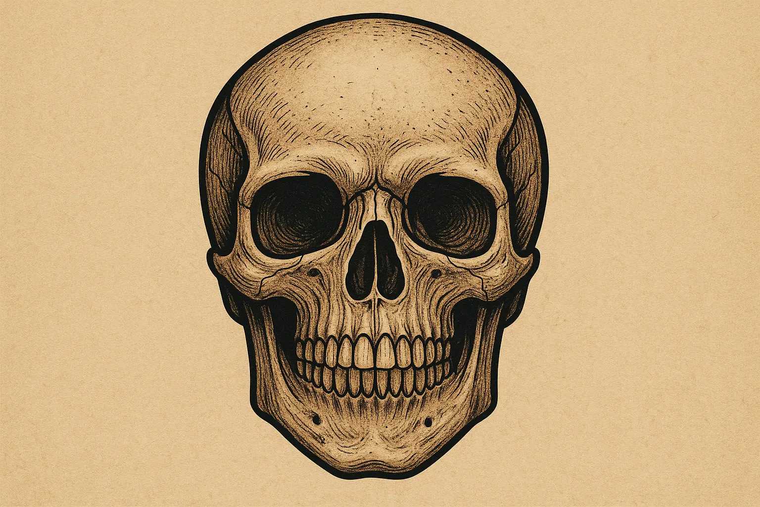 Expert-level G59 skull portrait tattoo