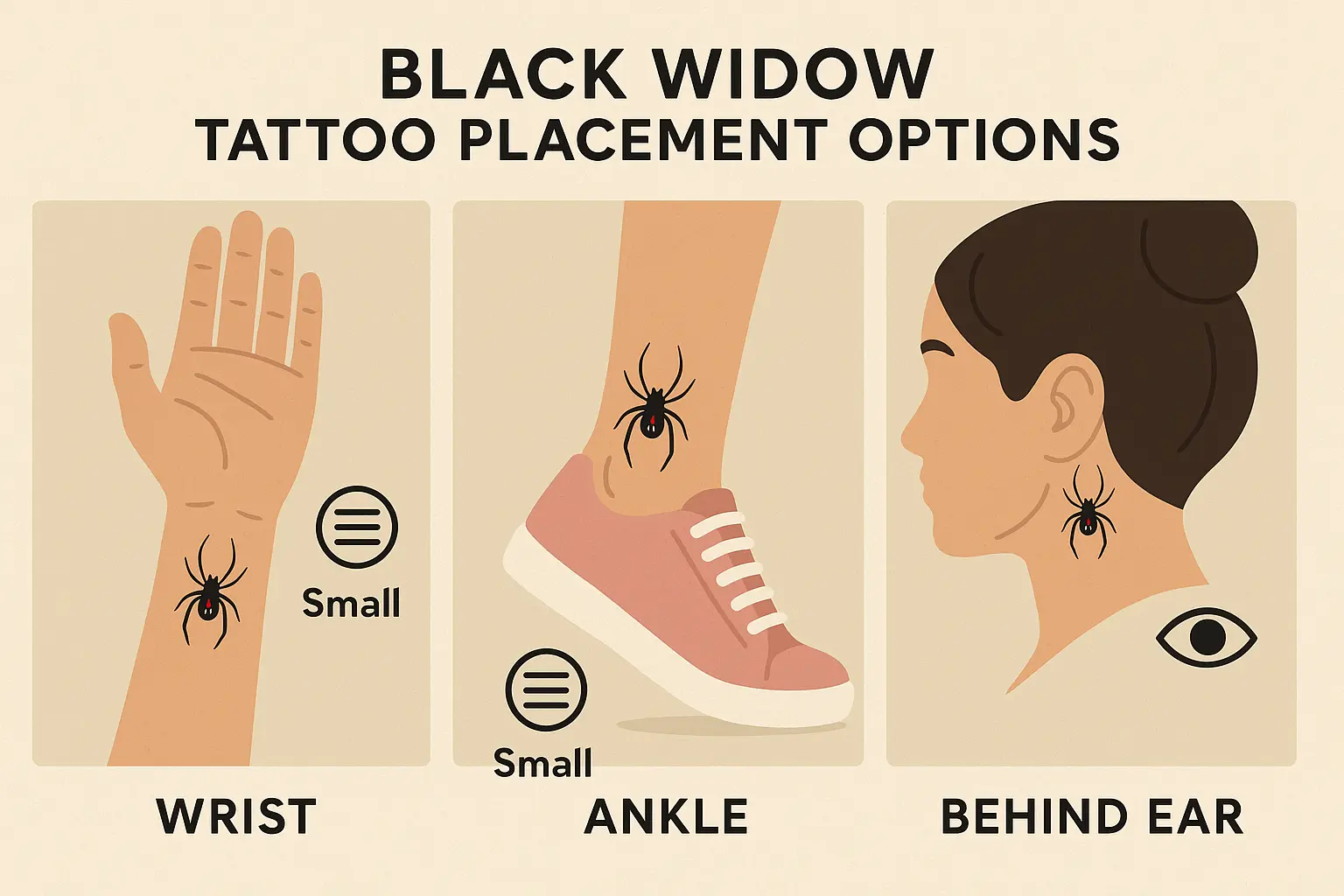 Gothic and dark art black widow tattoo interpretations