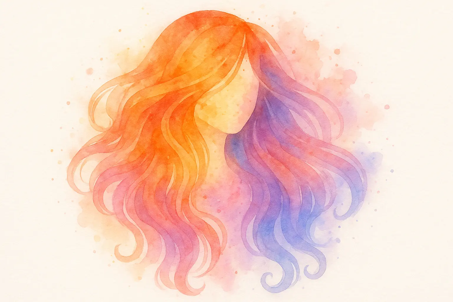 Watercolor hair splash tattoo design