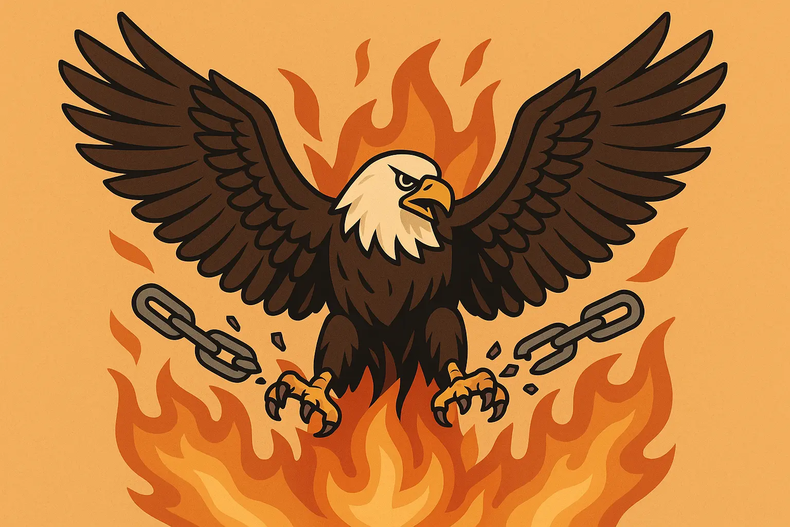 Traditional eagle tattoo with banner design
