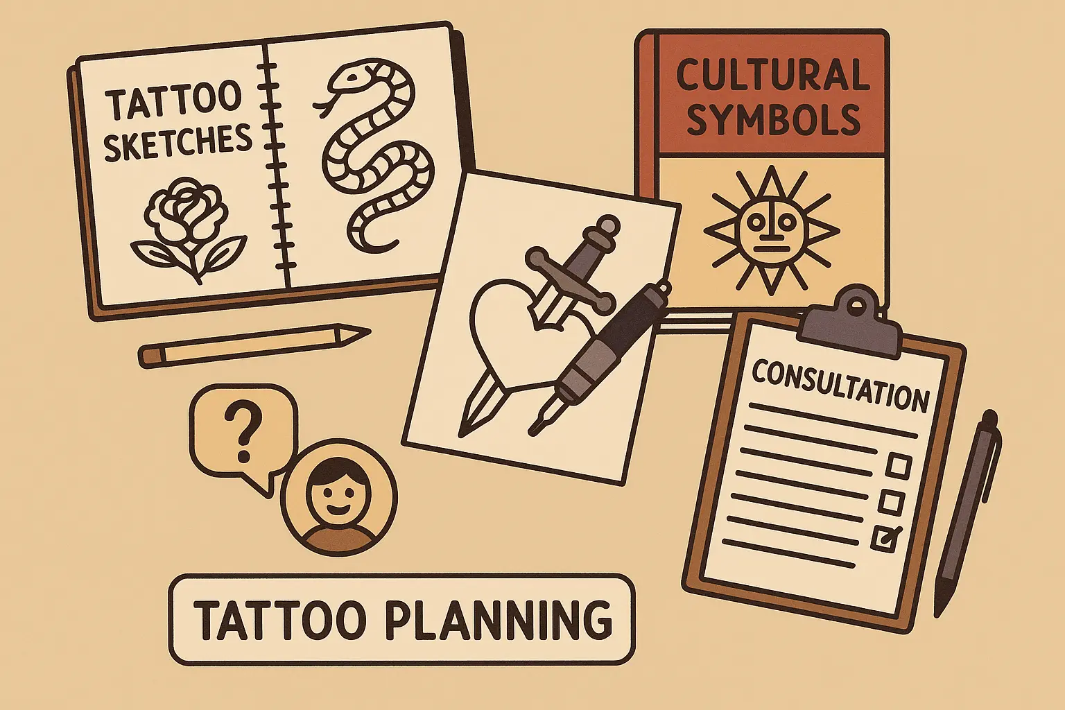 Eagle tattoo planning sketches and designs