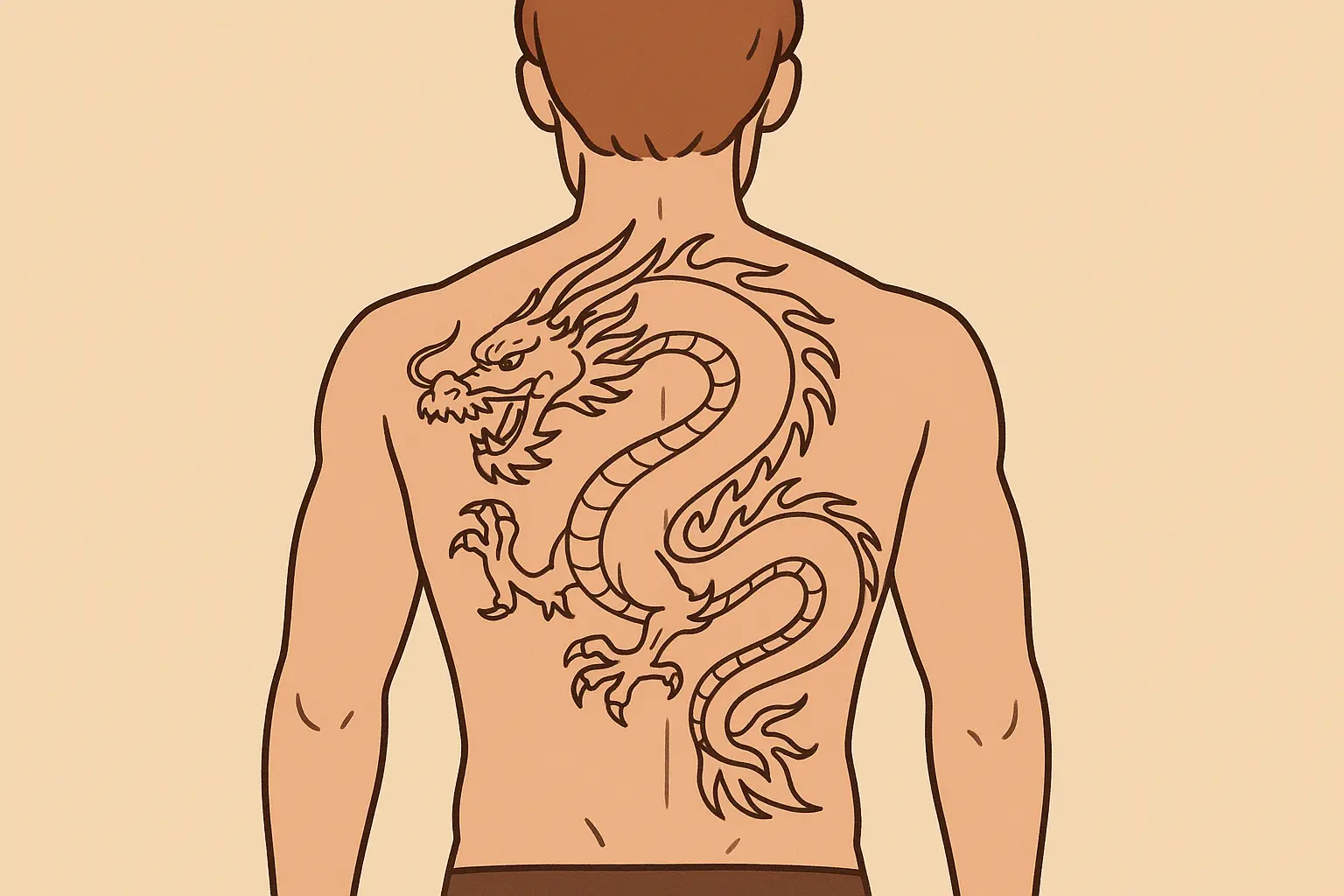 Stunning dragon back tattoo design showcasing intricate details