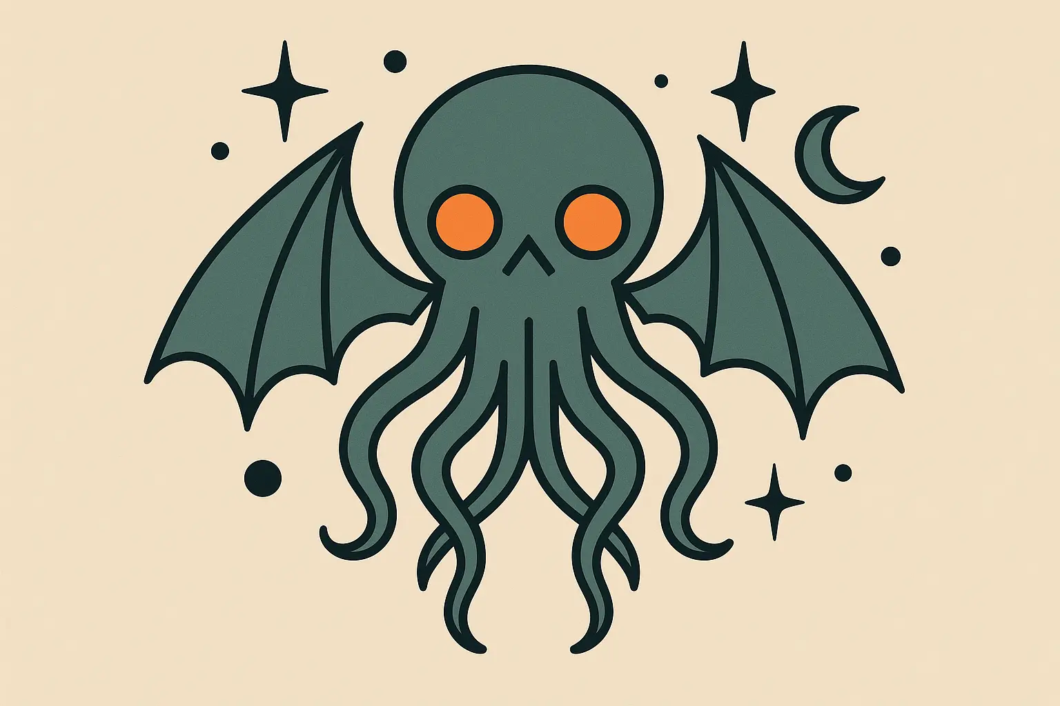 Minimalist and geometric Cthulhu tattoo interpretations