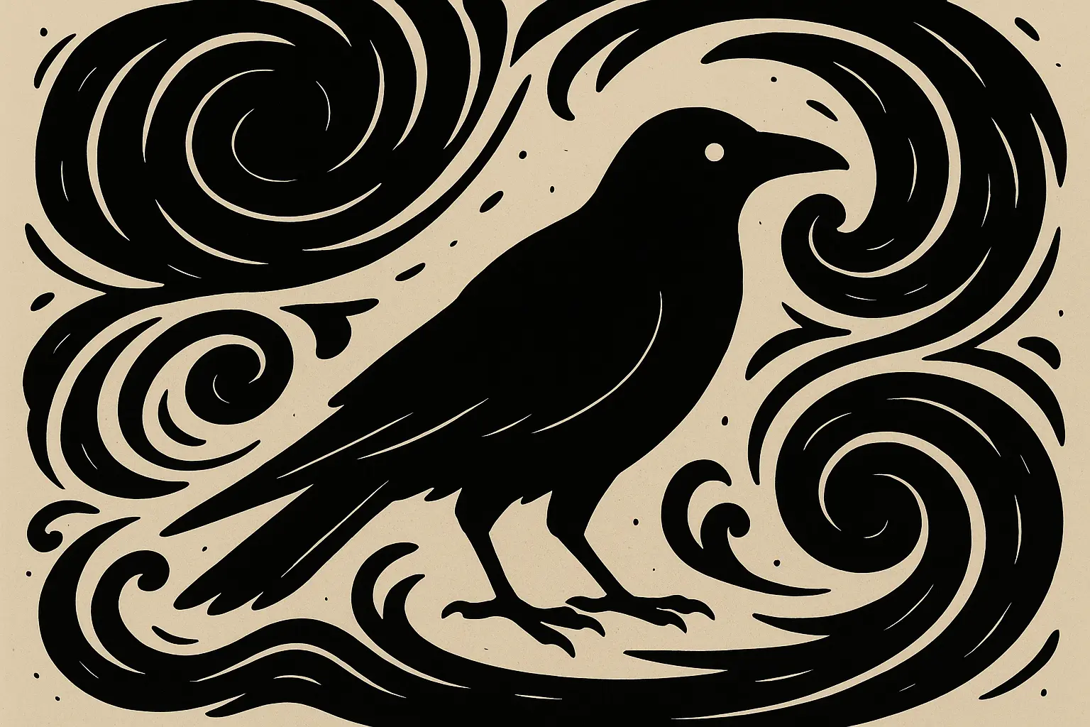 Black crow tattoo representing void work and shadow integration