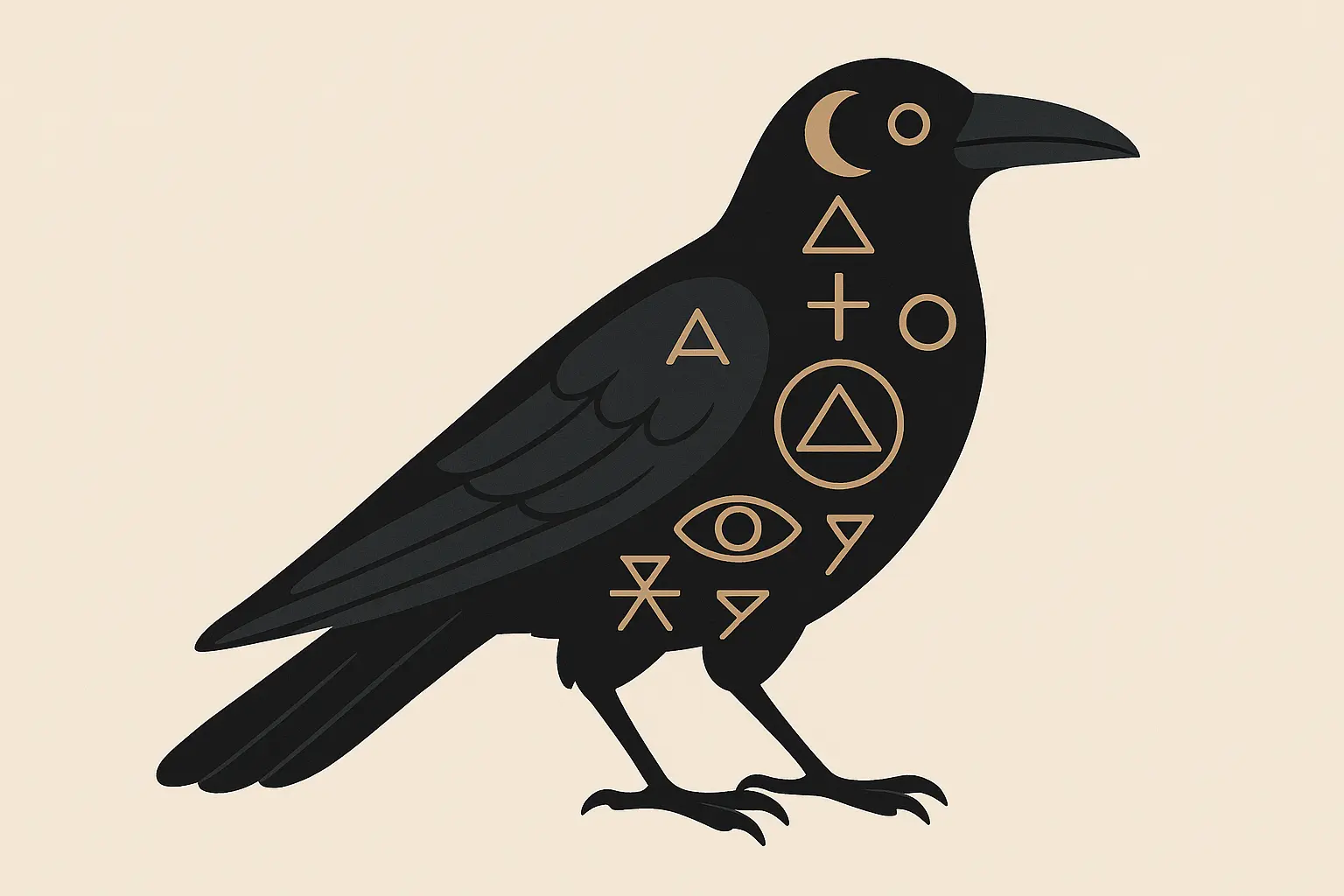 Advanced shadow work represented through black crow tattoo design