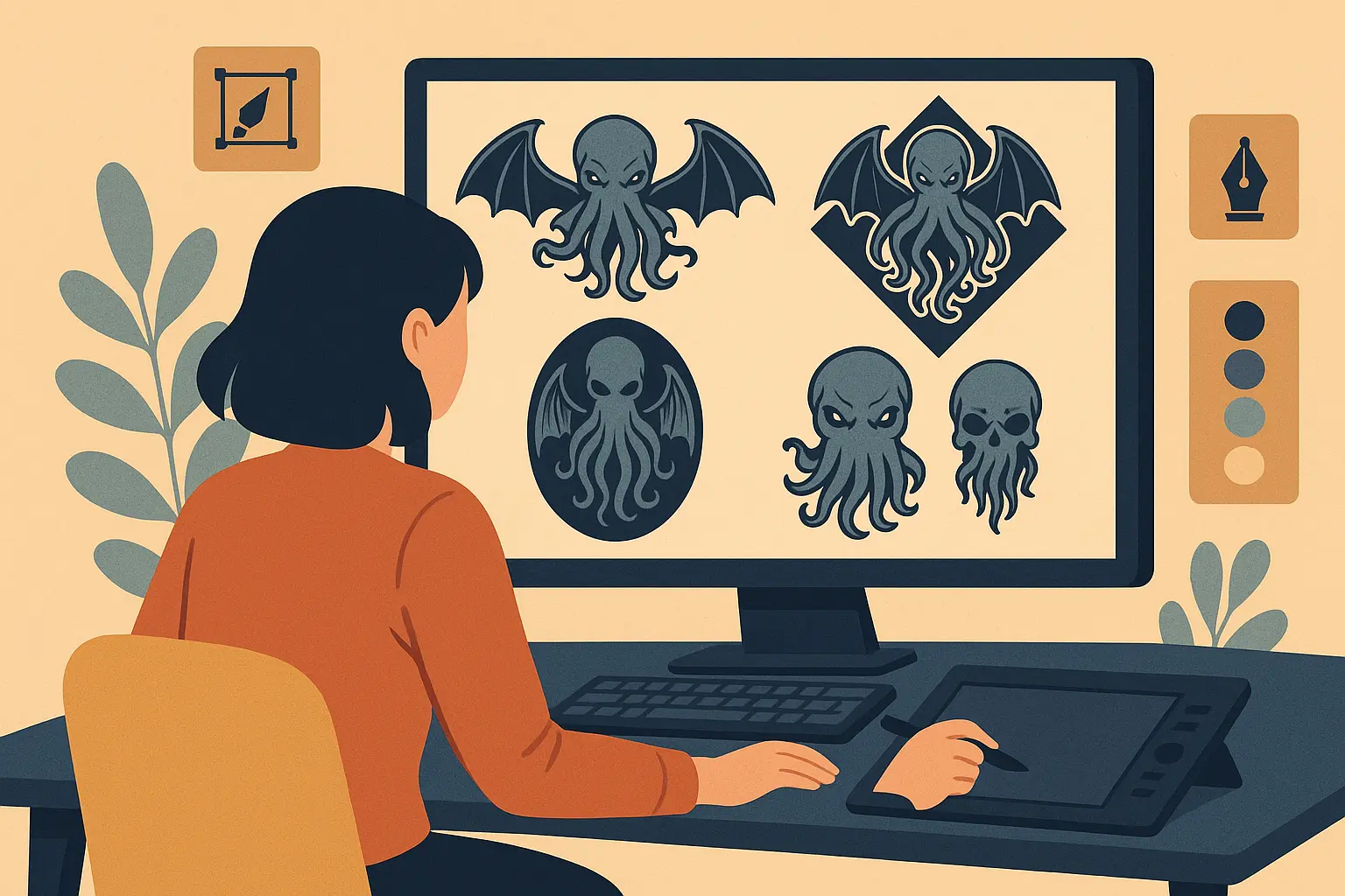 Technology for perfecting cosmic horror tattoo vision