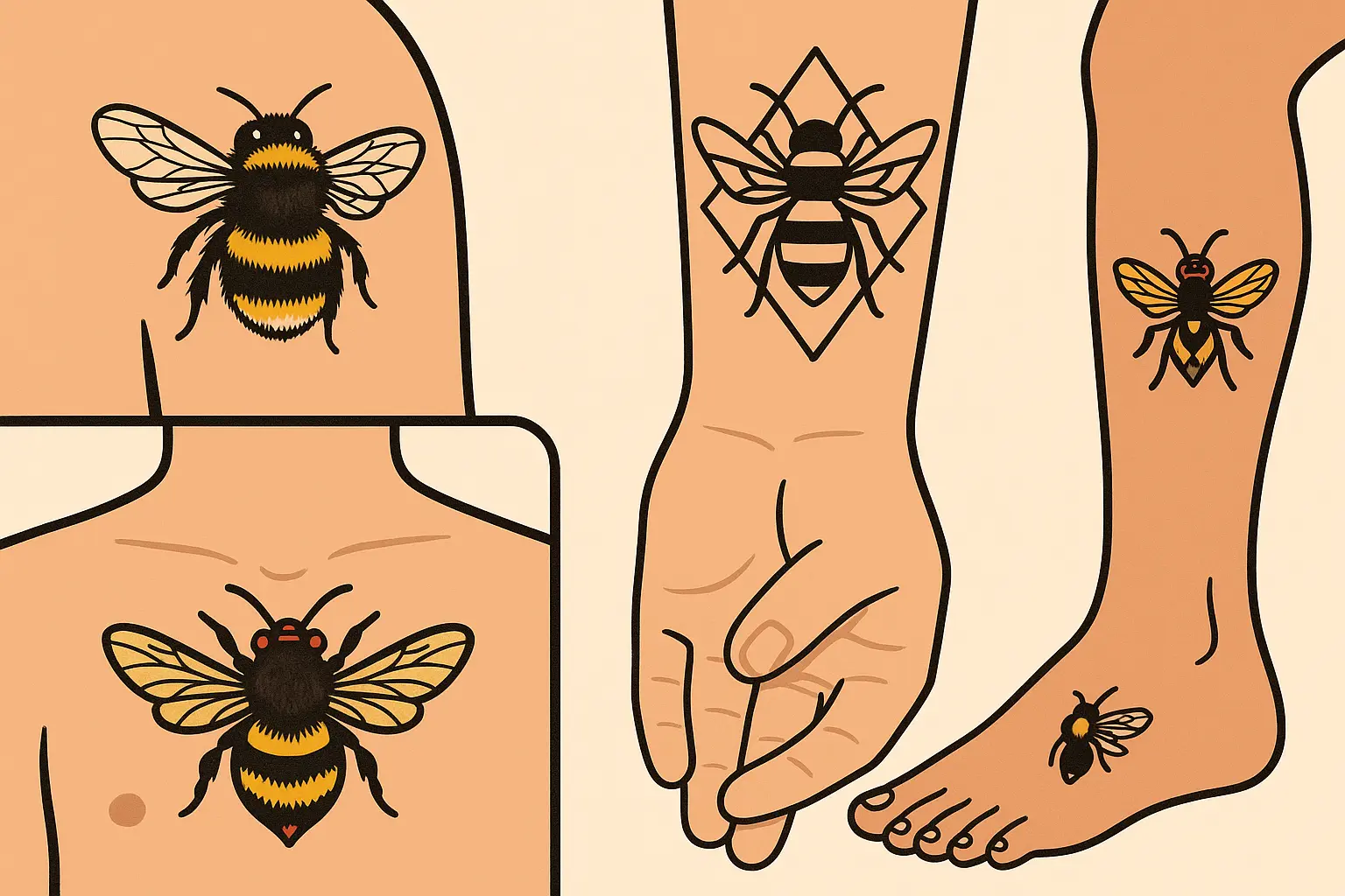 Stunning bumble bee tattoo design collection
