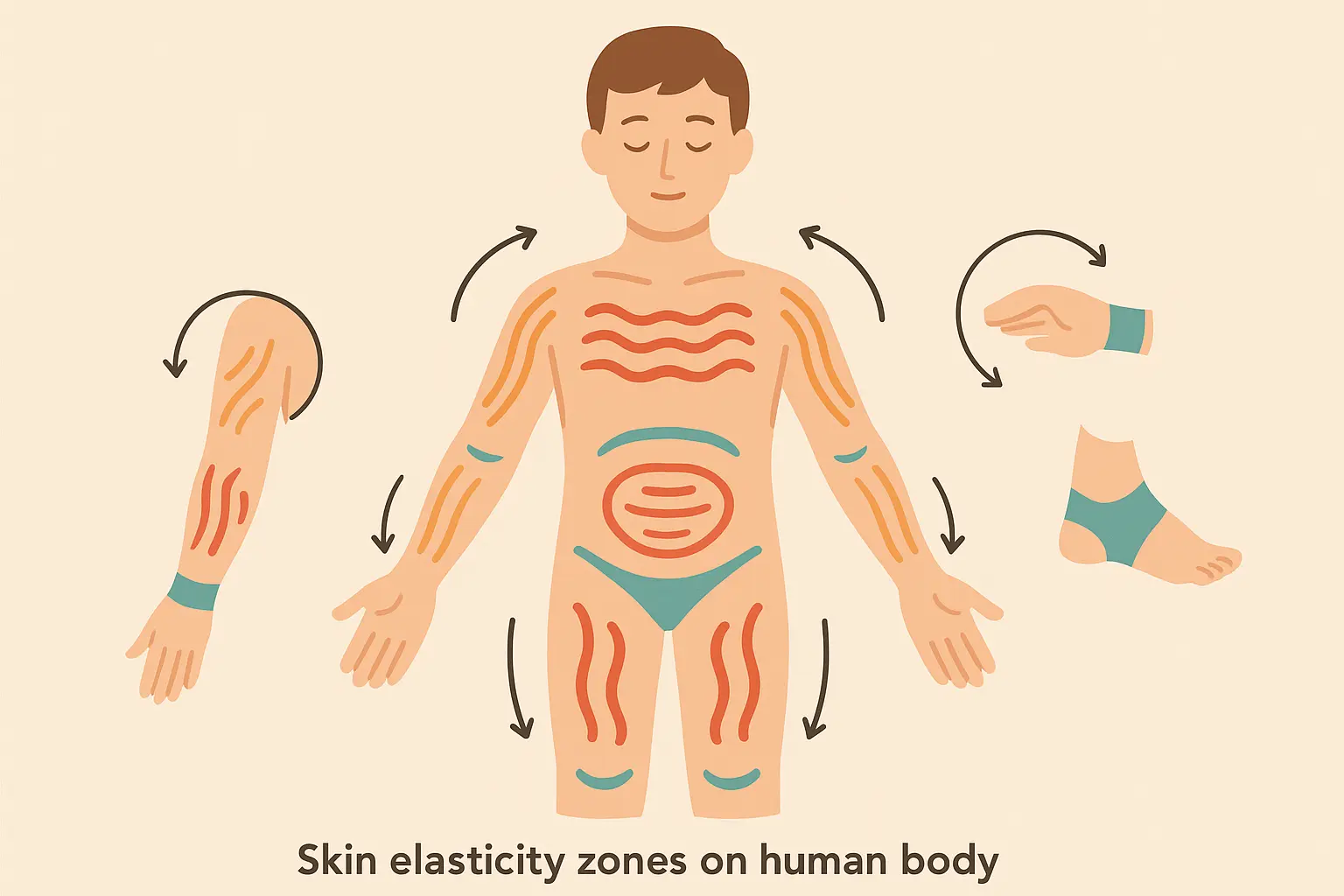 Skin stretch zones mapping for tattoo placement