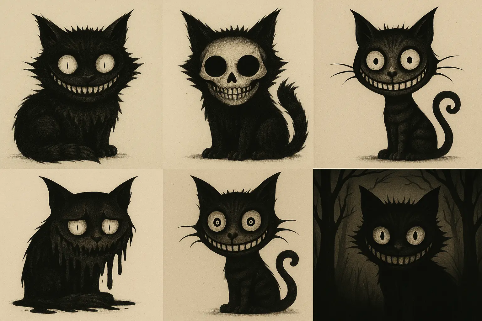 Dark and gothic Cheshire Cat tattoo interpretations