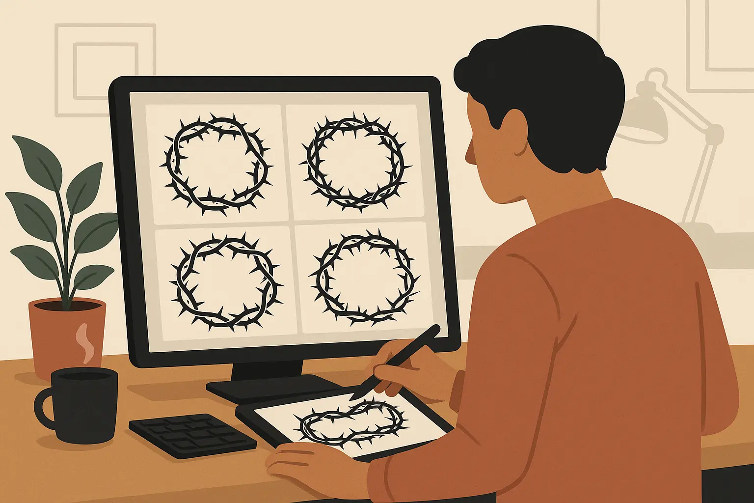 Tattoo Generator IQ crown of thorns design process