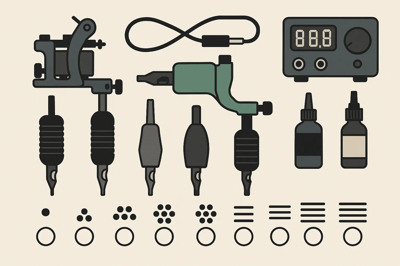 Tattoo equipment affecting size capabilities