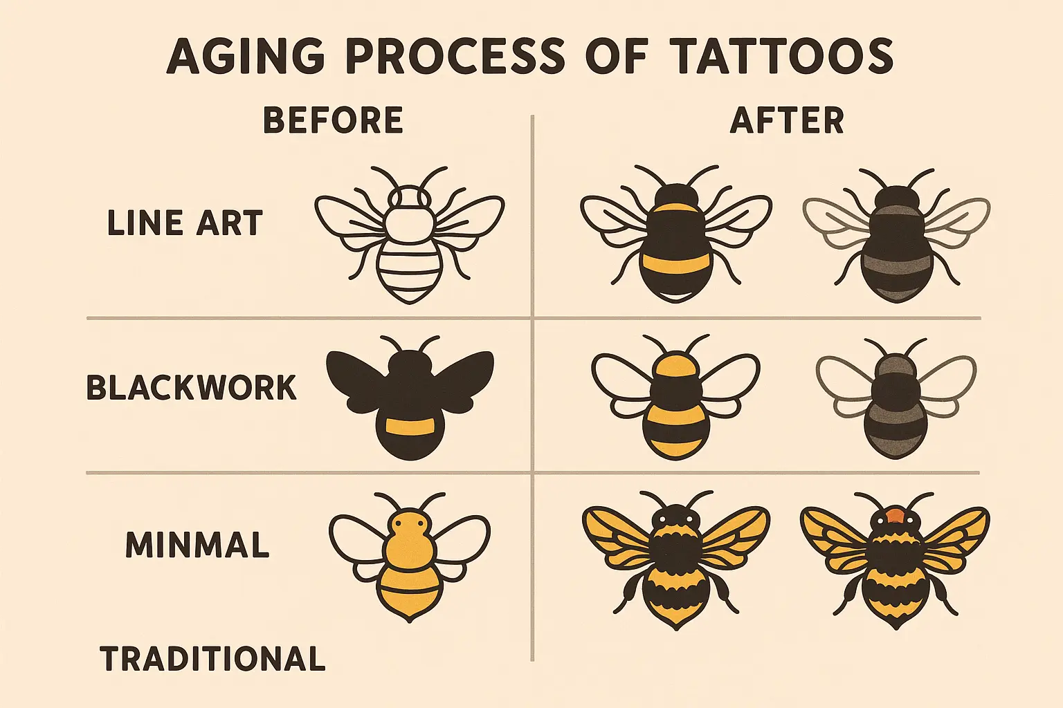 Lifestyle matching for bumble bee tattoos
