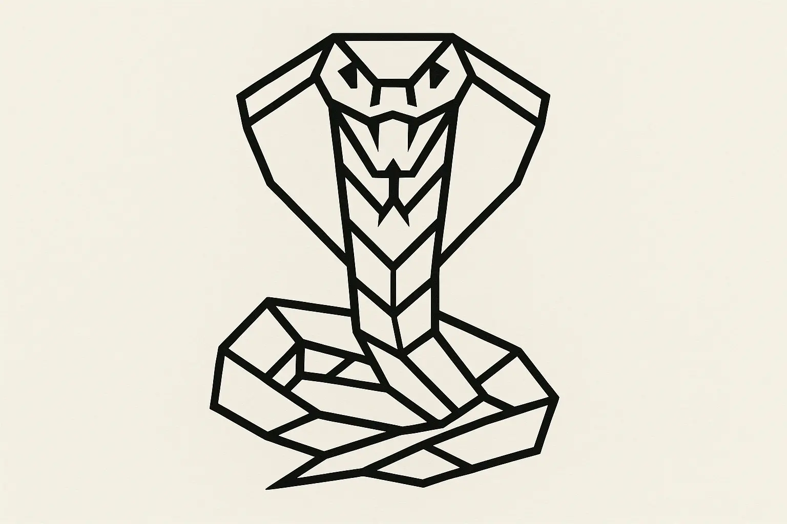 Geometric cobra outline with clean angular design