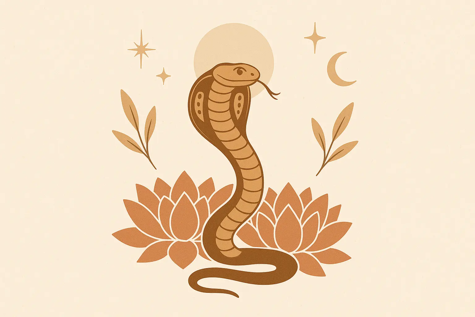 Cobra and lotus combination tattoo design
