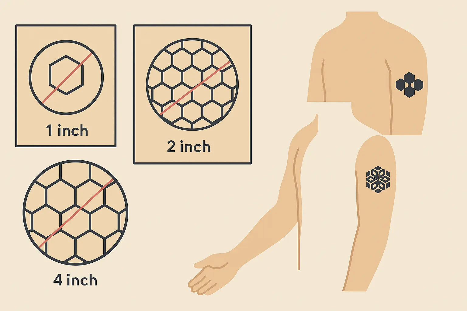 Micro detail limitations in tattoo sizing