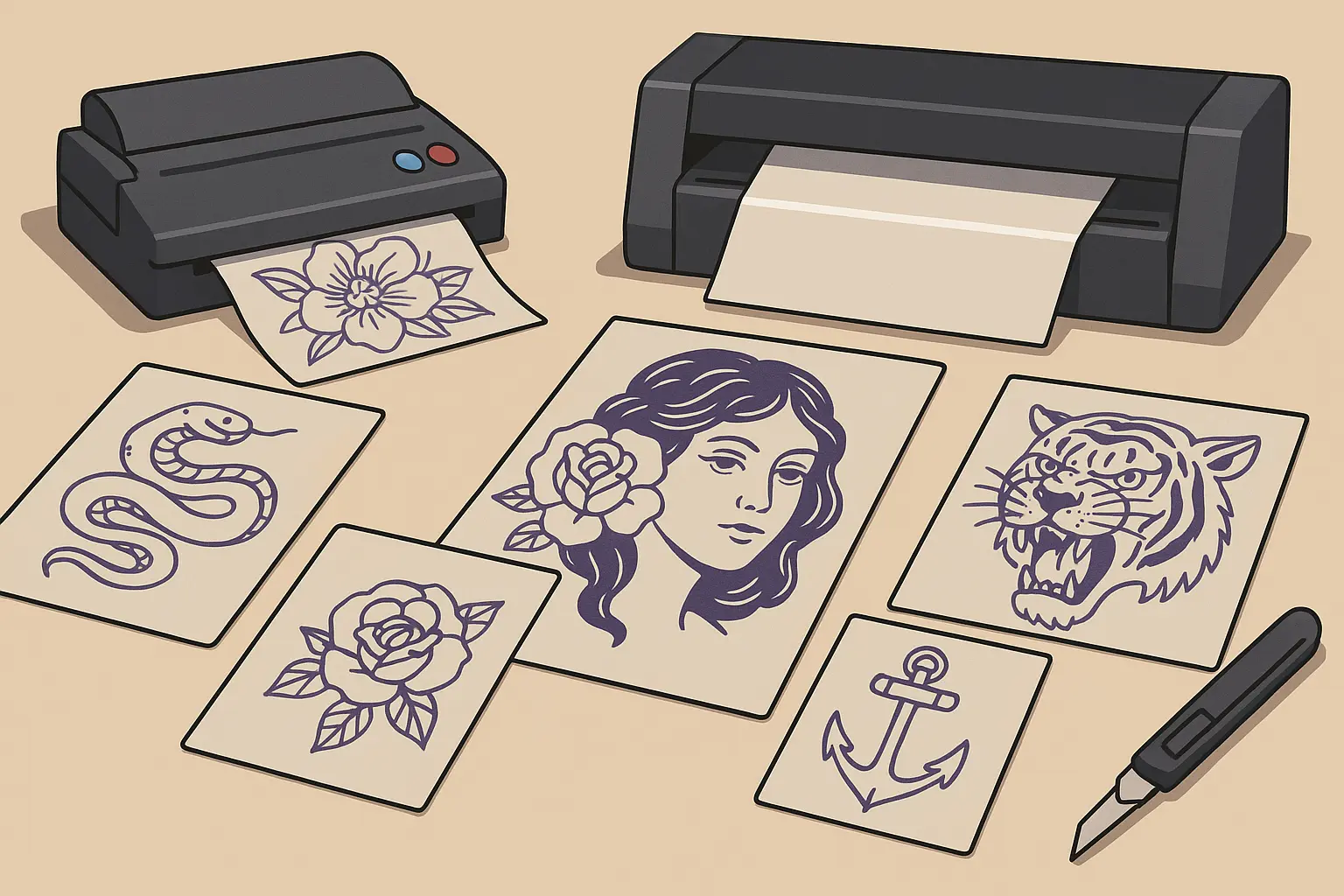 Professional tattoo paper and stencil equipment