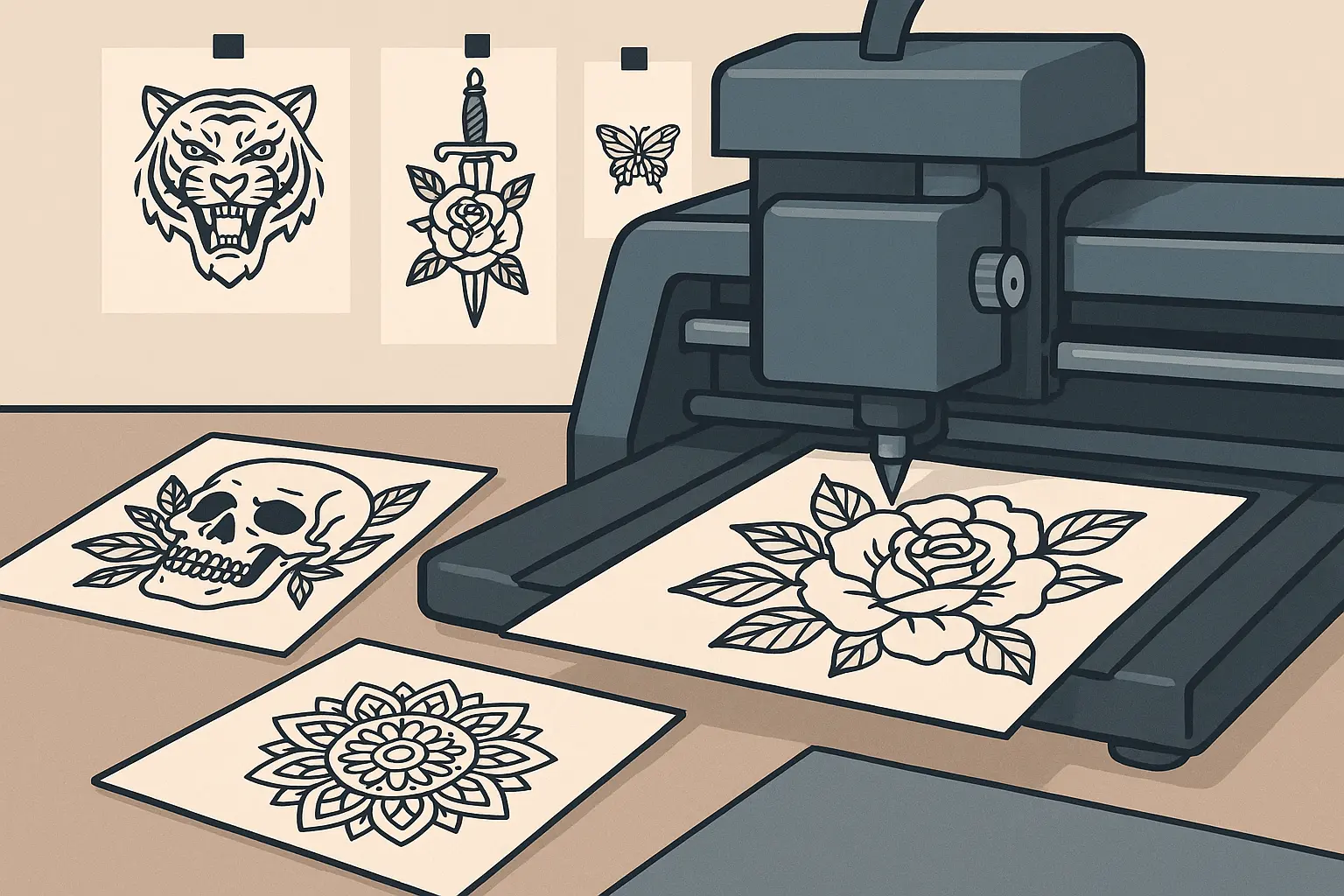 Precision cutting system for tattoo stencils