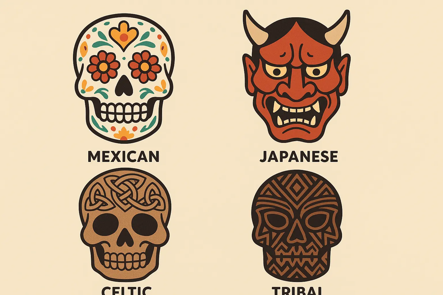 Artistic evolution of skull tattoo designs from traditional to modern