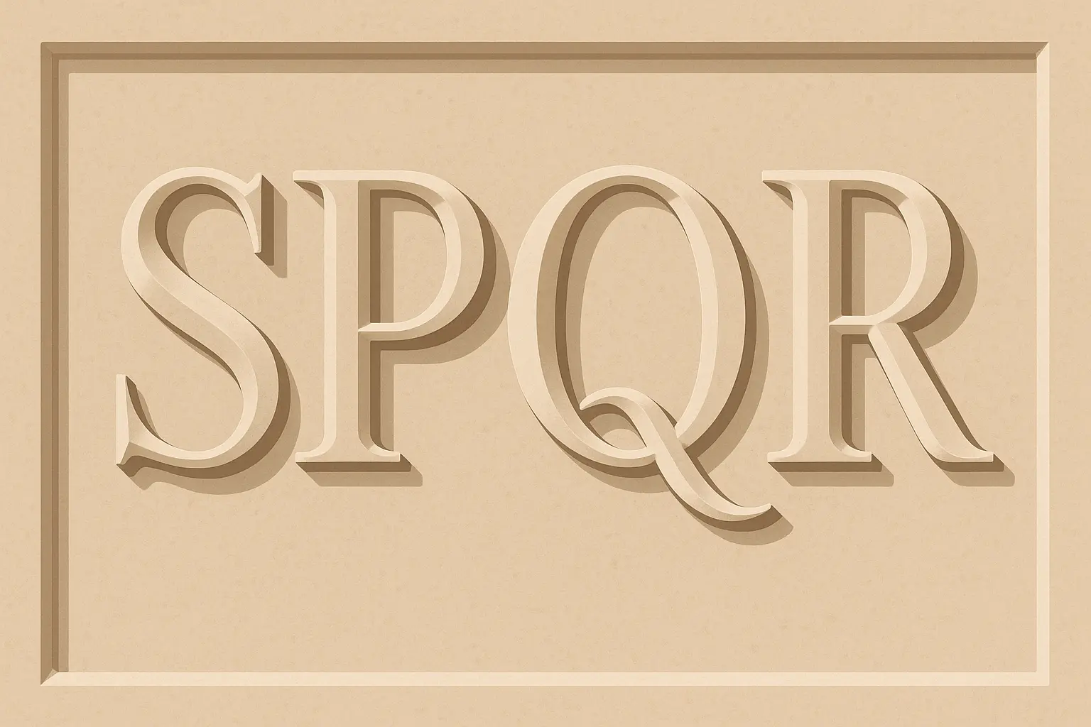 Bold Roman lettering SPQR tattoo design