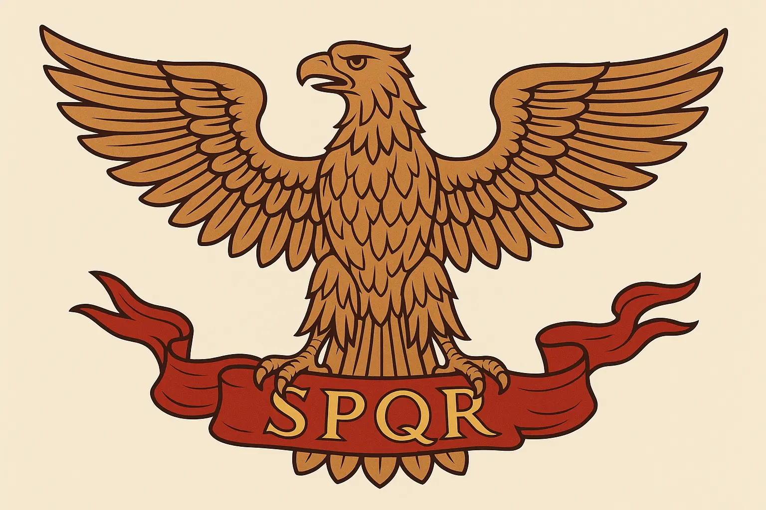 Classic Roman eagle with SPQR banner tattoo