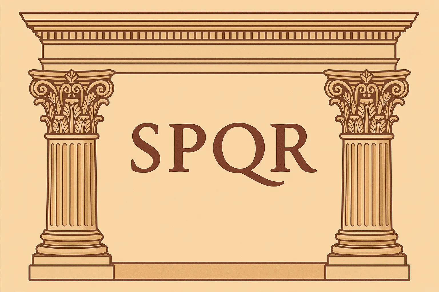 SPQR with Roman columns tattoo design