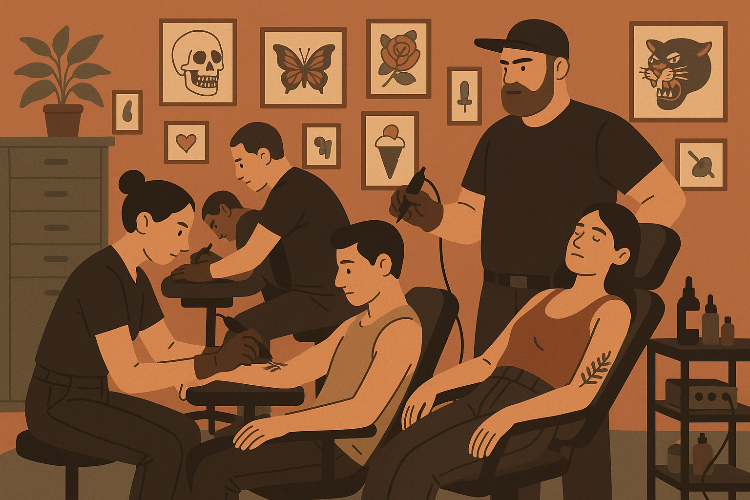 Tattoo shop hierarchy and politics