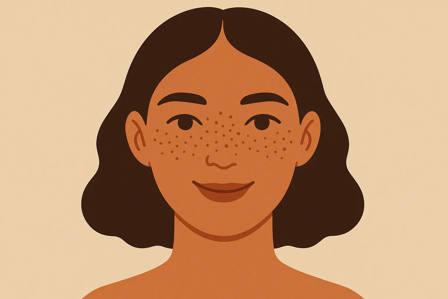 Woman with natural-looking tattoo freckles