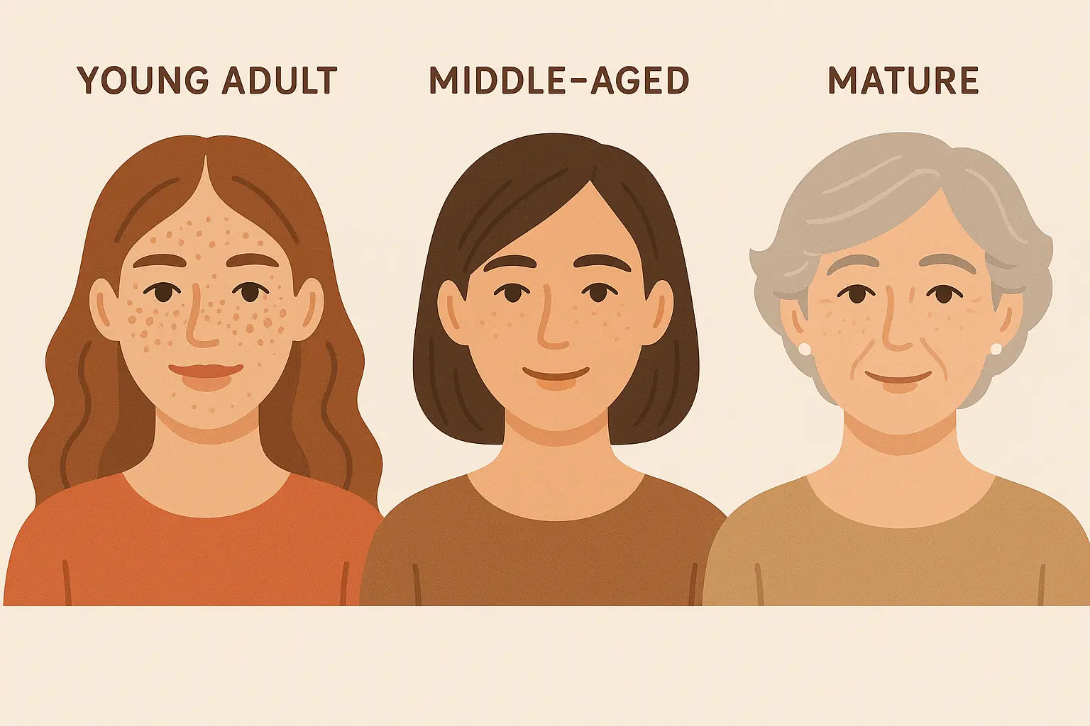 Different age groups showing appropriate freckle tattoo styles