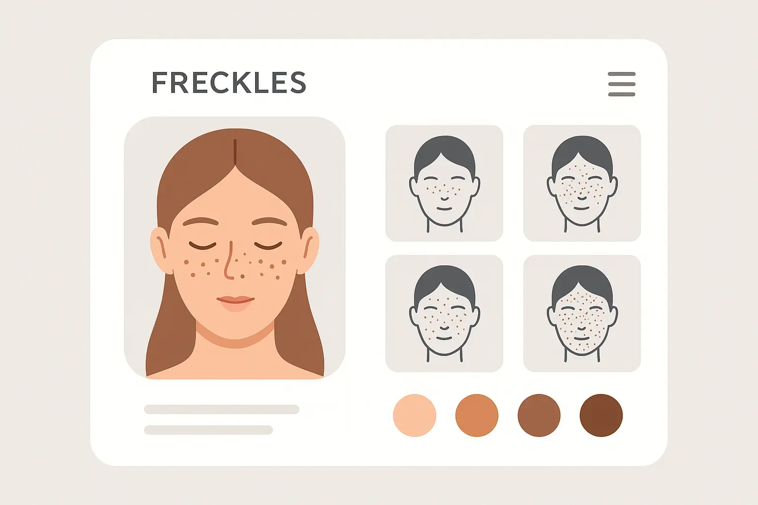 Digital interface showing freckle tattoo planning tools