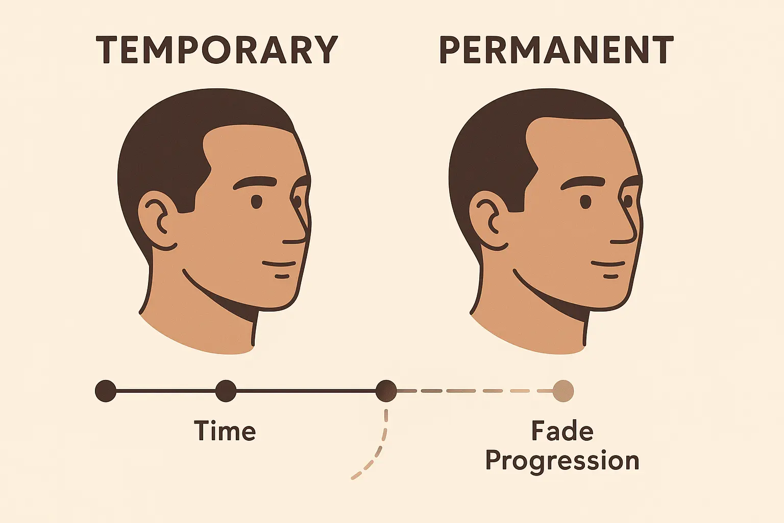 Temporary trial hairline option