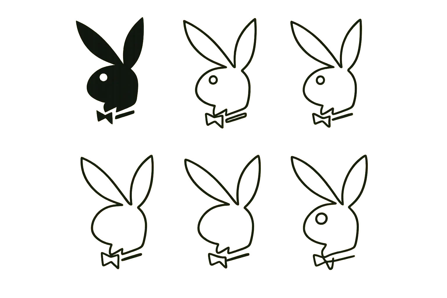 Minimalist playboy bunny tattoo silhouette designs