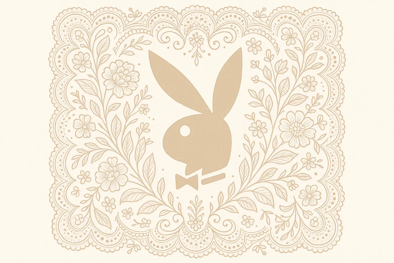 Decorative playboy bunny tattoo with embellishments