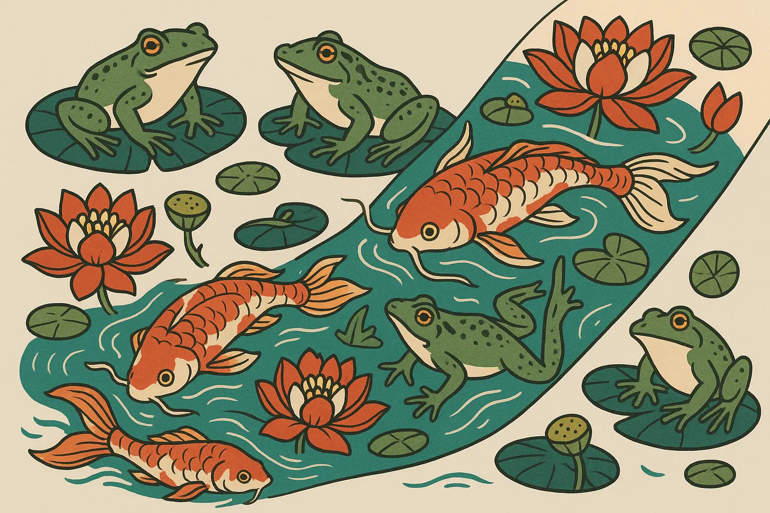 Large format Japanese frog garden back piece