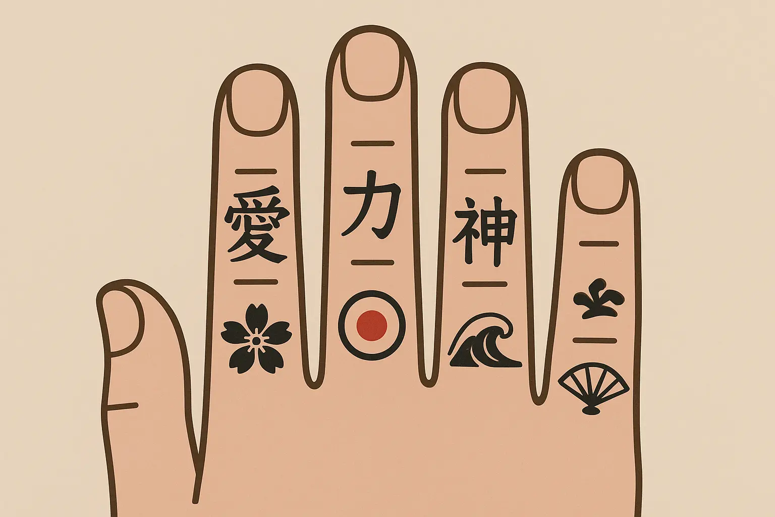Japanese finger tattoo design examples
